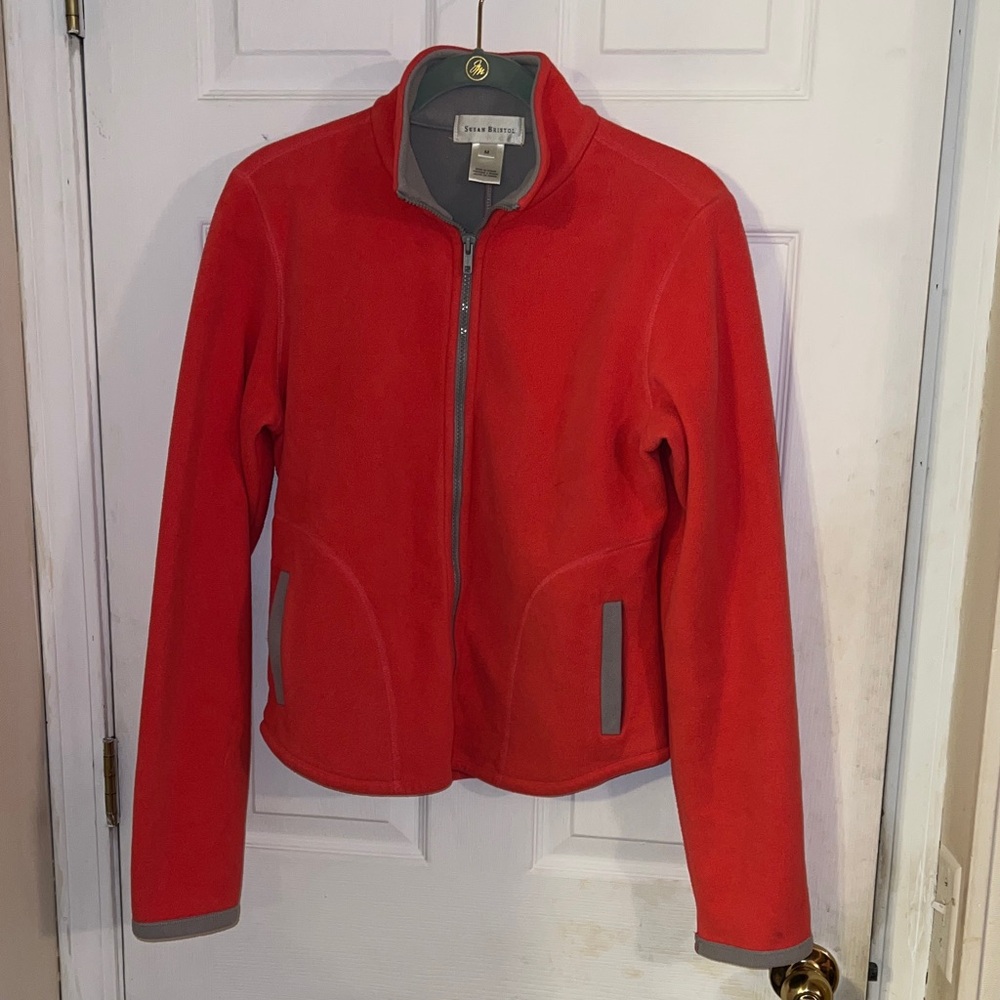 Susan Bristol Coral Zippered Jacket M